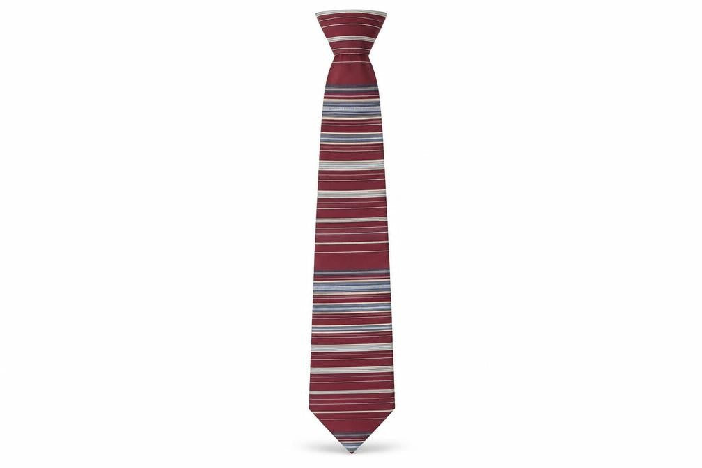 Mens Marks and Spencer Red Striped 100% Silk  Tie