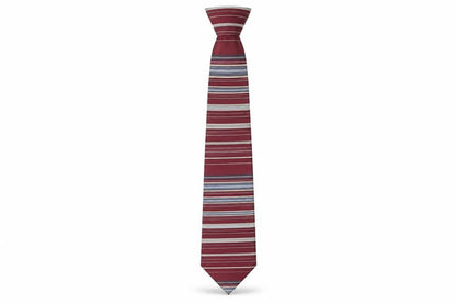 Mens Marks and Spencer Red Striped 100% Silk  Tie