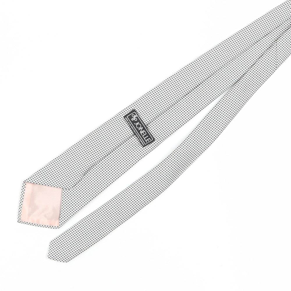 Jonelle Men's Black Geometric Slim Tie, Vintage Polyester