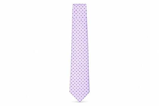 Mens Carlo Colombo Purple Polka Dot 100% Silk  Tie