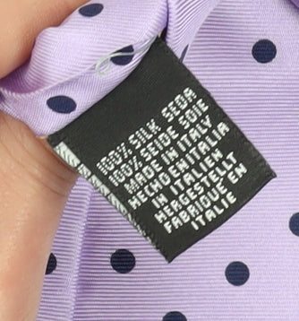 Mens Carlo Colombo Purple Polka Dot 100% Silk  Tie
