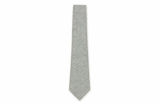 Bernard Weatherill Houndstooth Silk Tie, Men's Blue Beige