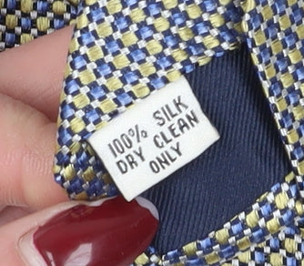 Bernard Weatherill Houndstooth Silk Tie, Men's Blue Beige