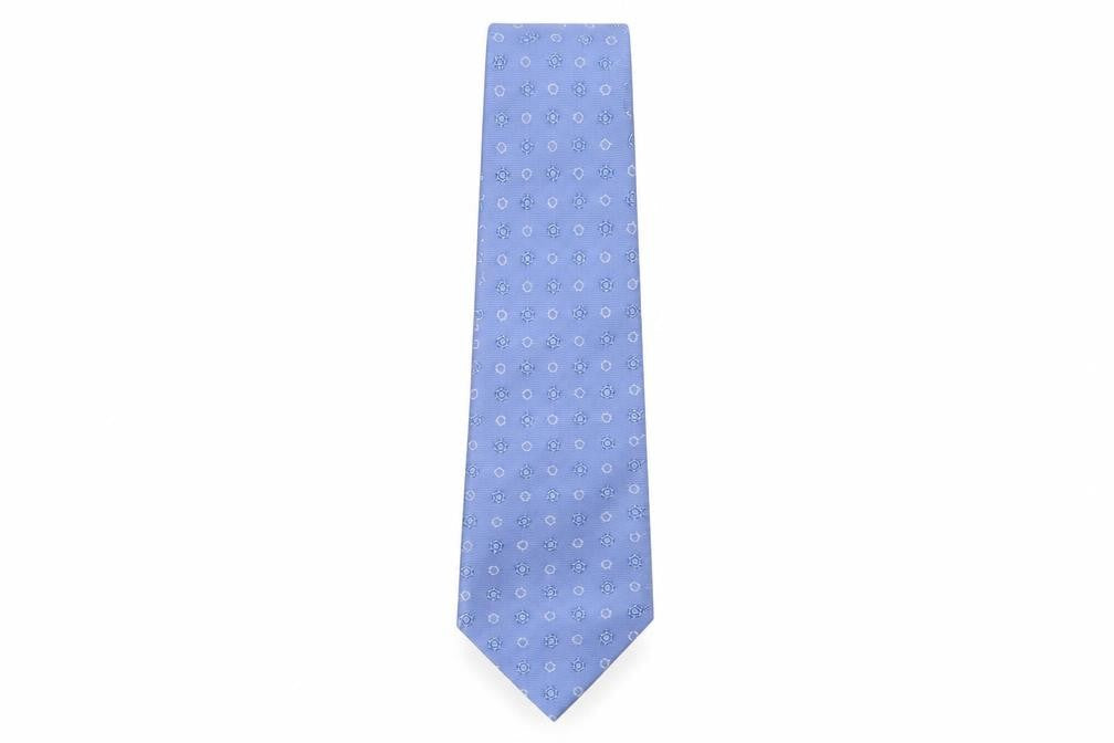 Mens Bijoux Terner Blue Geometric 100% Silk  Tie