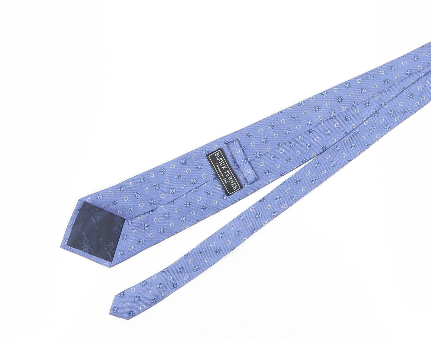 Mens Bijoux Terner Blue Geometric 100% Silk  Tie