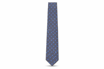Mens Moss London Blue Polka Dot 100% Polyester  Tie