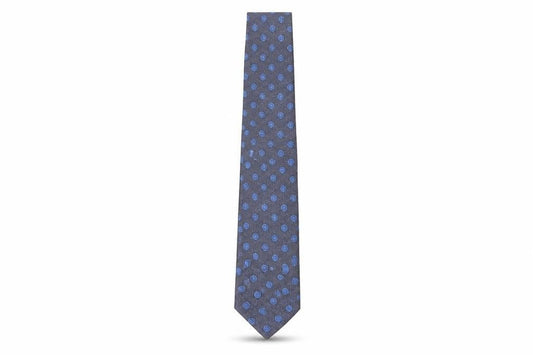 Mens Moss London Blue Polka Dot 100% Polyester  Tie