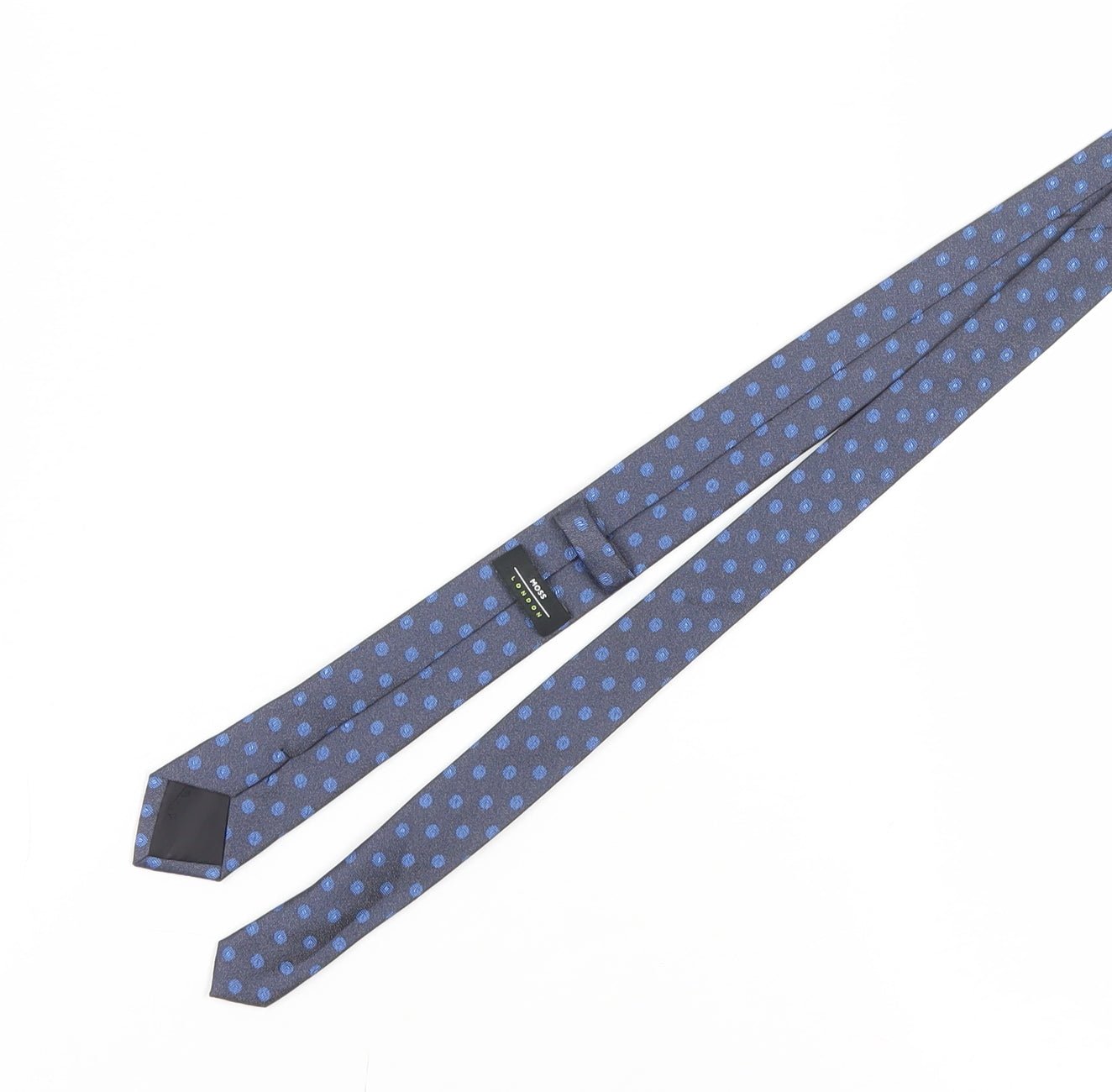 Moss London Men’s Blue Polka Dot Tie