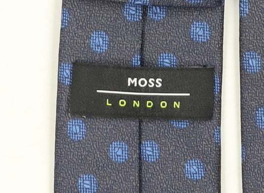 Moss London Men’s Blue Polka Dot Tie