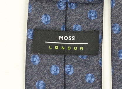 Moss London Men’s Blue Polka Dot Tie