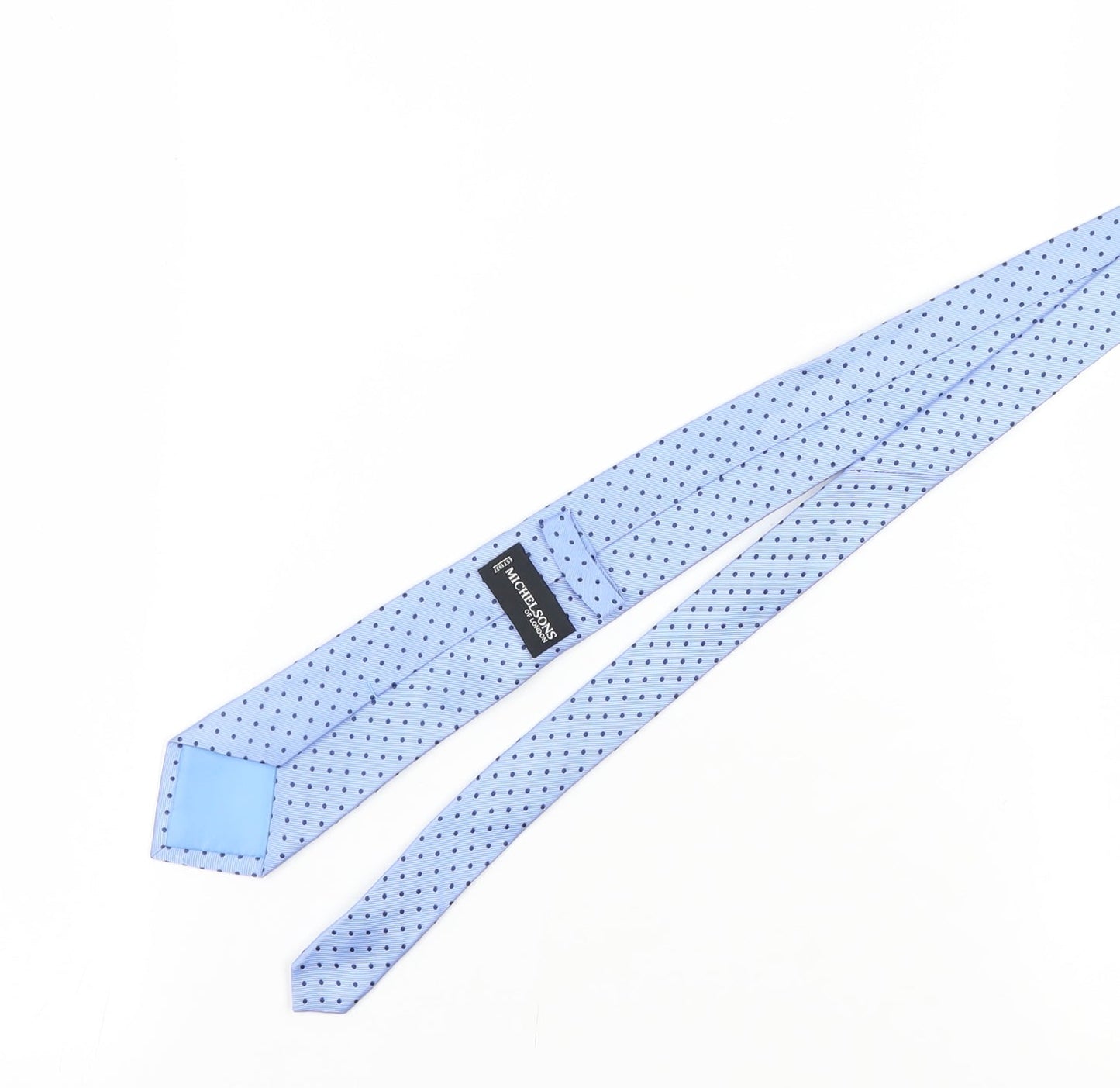 Michelsons Men's Light Blue Polka Dot Silk Tie