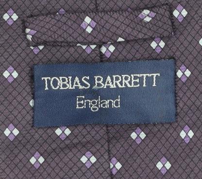 Tobias Barrett Men's Purple Geometric Silk Tie