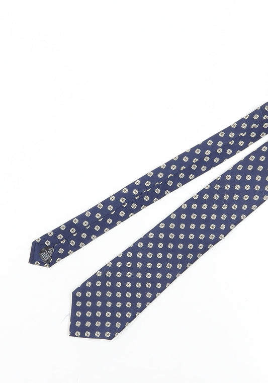 Marks and Spencer Men's Blue Geometric Slim Tie
