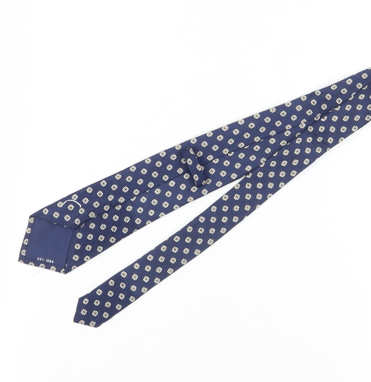 Marks and Spencer Men's Blue Geometric Slim Tie