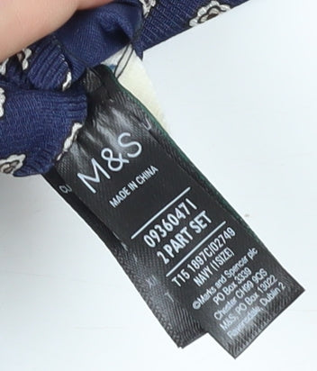 Marks and Spencer Men's Blue Geometric Slim Tie