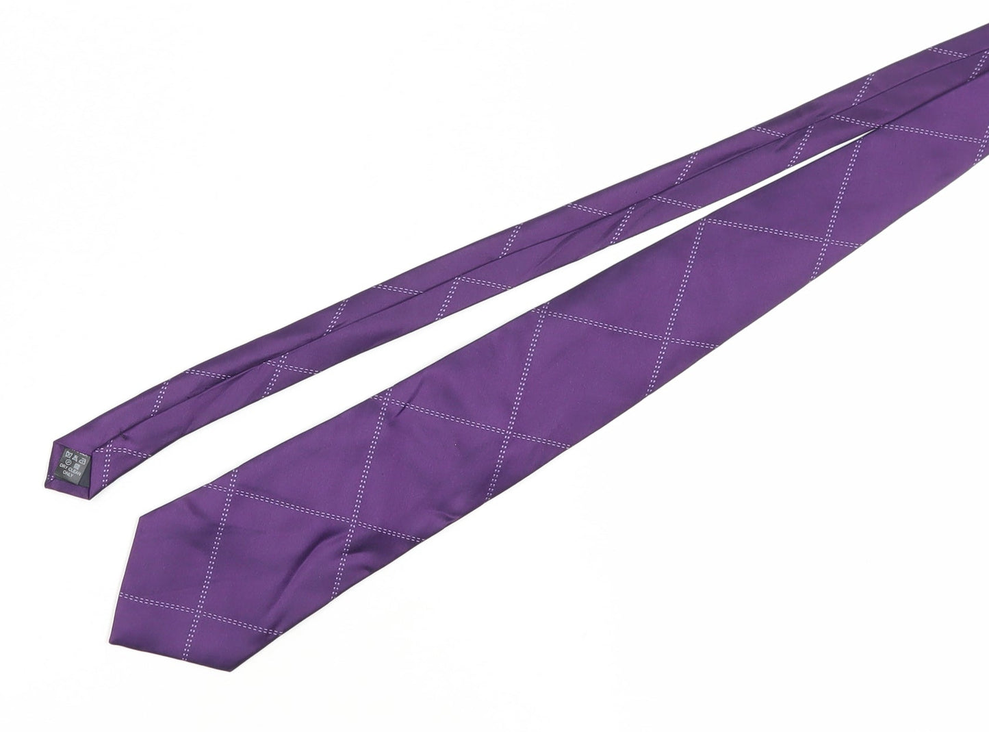 Tom English Men's Purple Geometric Silk Tie