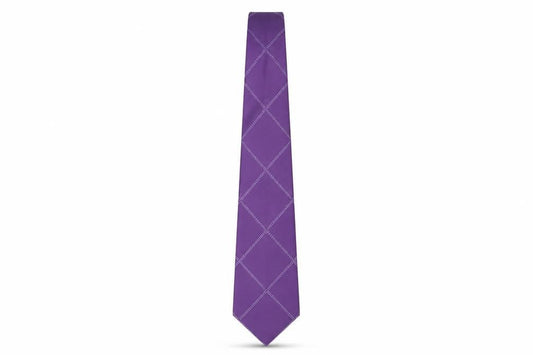 Mens Tom English Purple Geometric 100% Silk  Tie