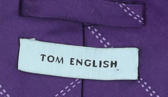 Tom English Men's Purple Geometric Silk Tie