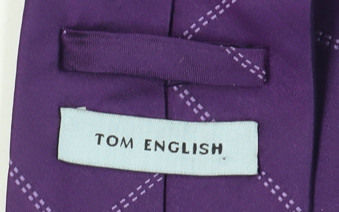 Tom English Men's Purple Geometric Silk Tie