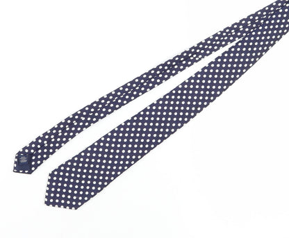 Mens Charles Tyrwhitt Blue Polka Dot 100% Silk Slim Tie