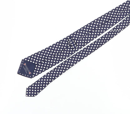 Mens Charles Tyrwhitt Blue Polka Dot 100% Silk Slim Tie