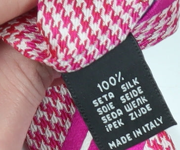 Mens Chester Barrie Pink Houndstooth 100% Silk  Tie