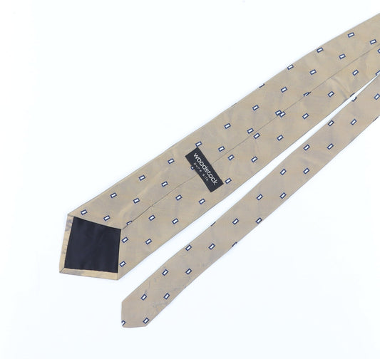 Woodstock Men's Beige Silk Geometric Designer Tie