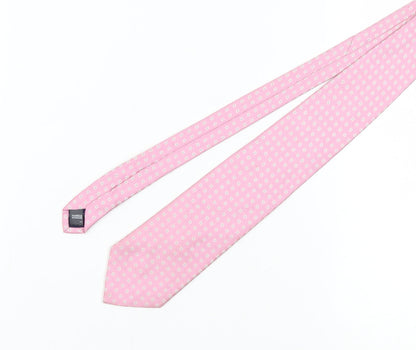 Marks and Spencer Men's Pink Geometric Silk Tie