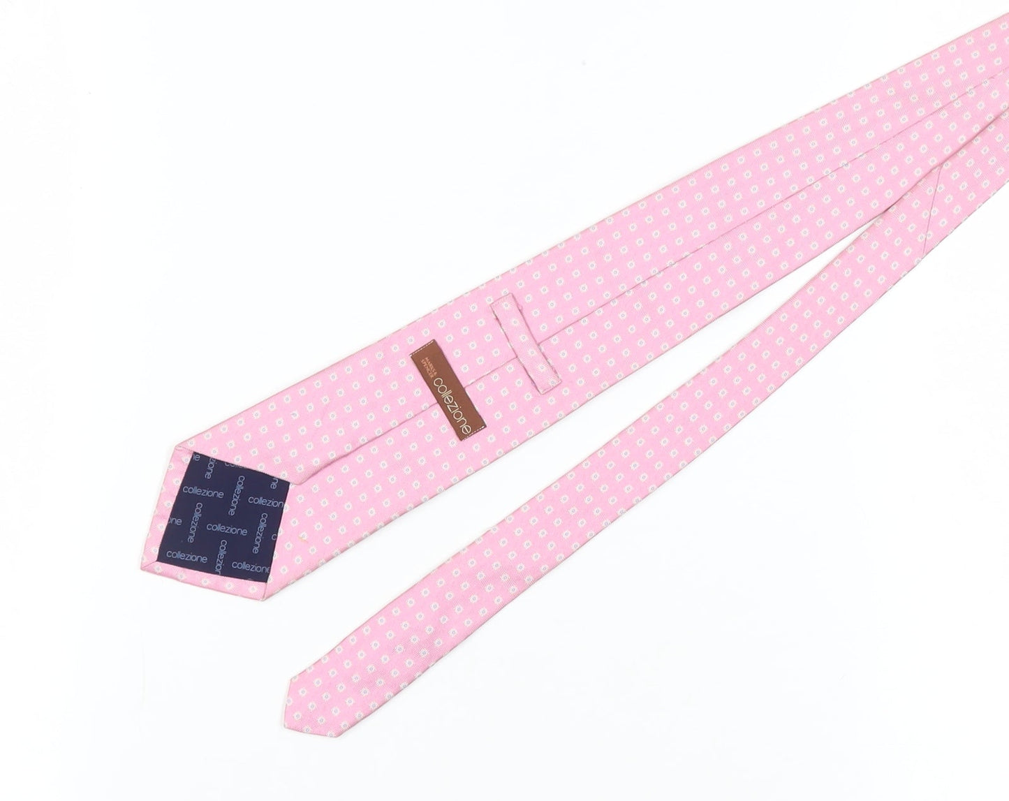 Marks and Spencer Men's Pink Geometric Silk Tie