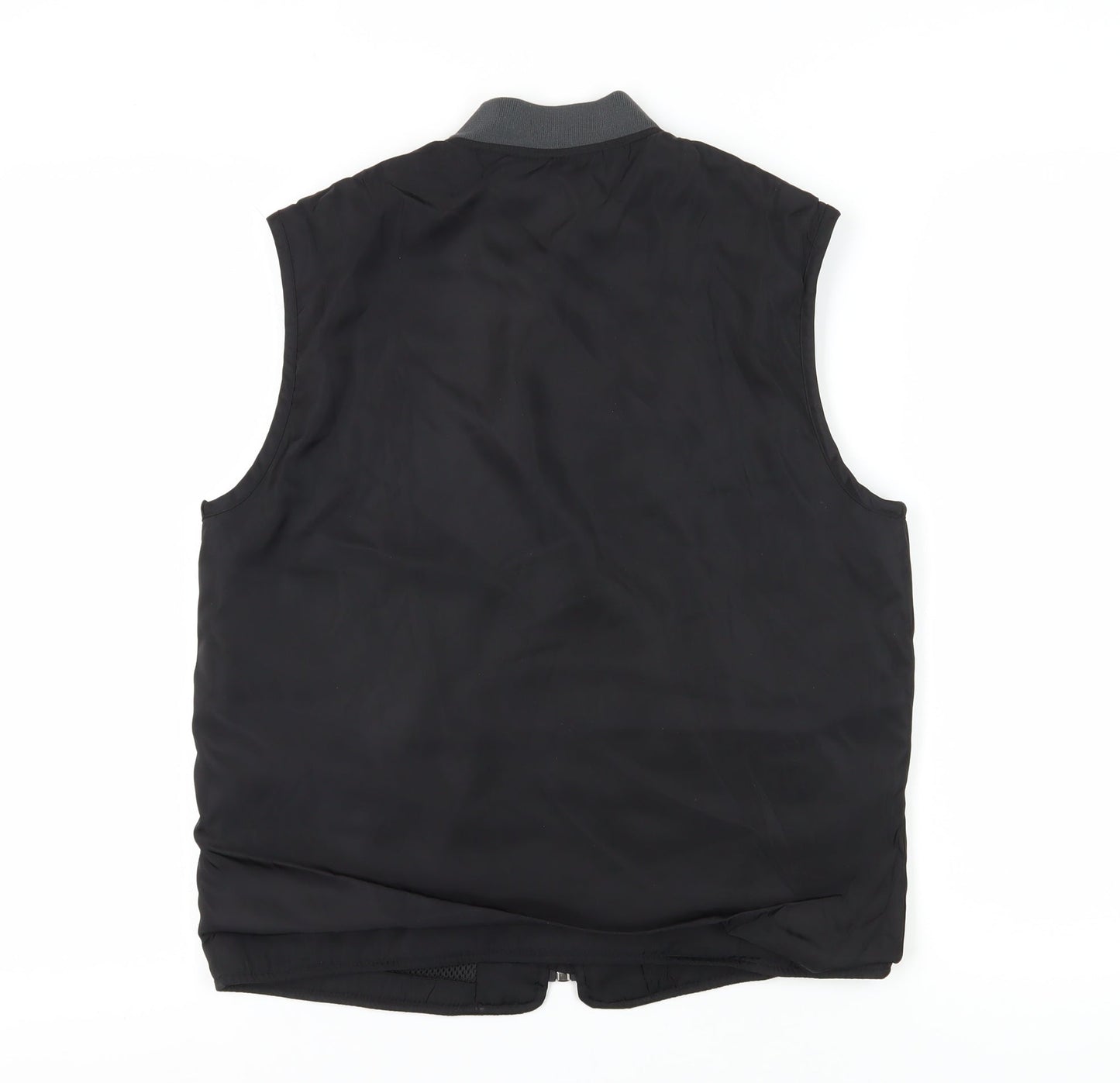 Pull&Bear Unisex Black Sleeveless Bomber Waistcoat, Size 8