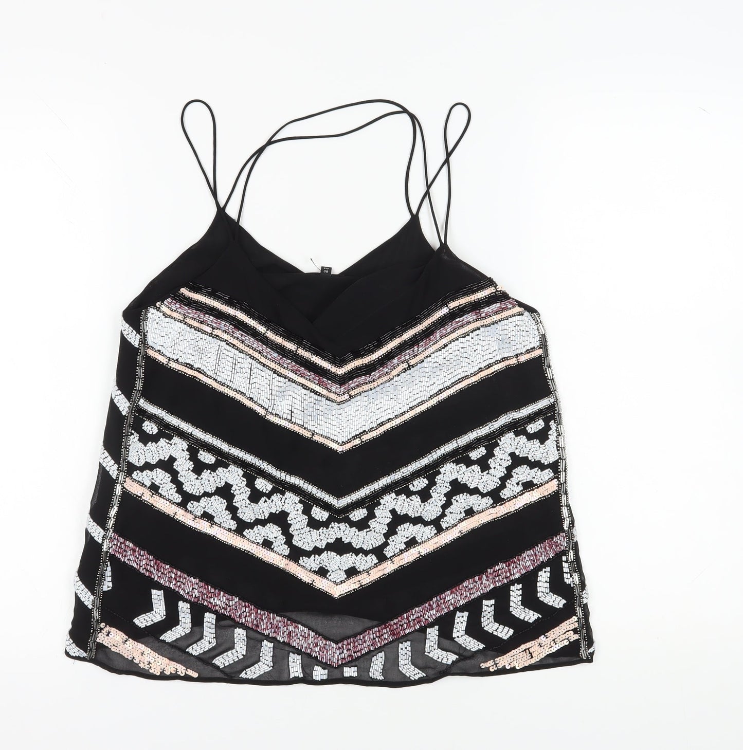 Womens UK Size 12 River Island Black Camisole Tank