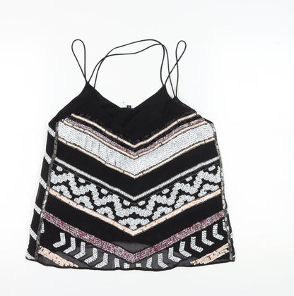 Womens UK Size 12 River Island Black Camisole Tank