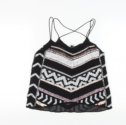 Womens UK Size 12 River Island Black Camisole Tank