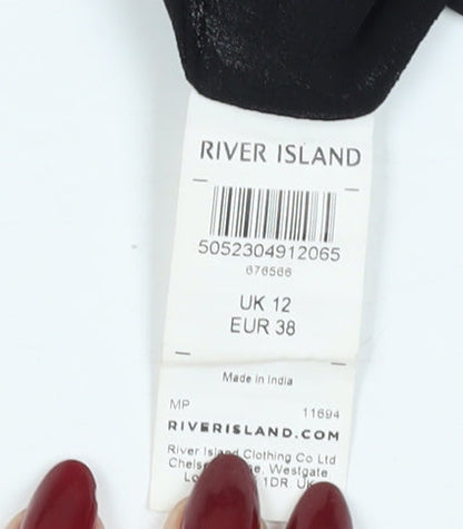 Womens UK Size 12 River Island Black Camisole Tank