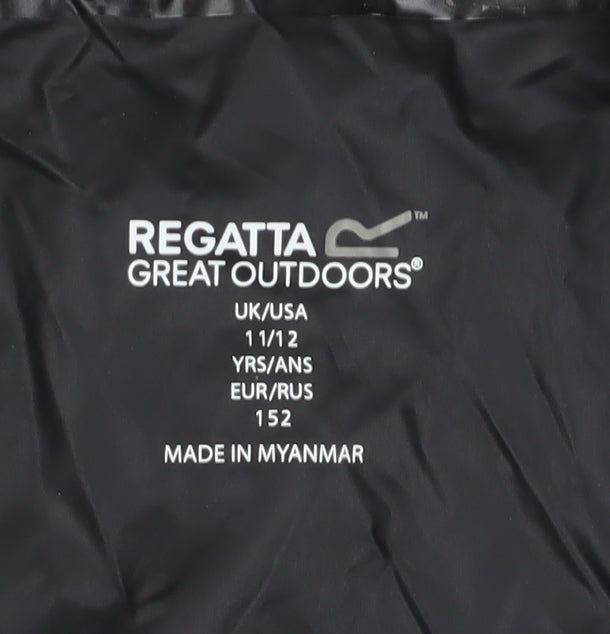 Regatta Boys Black Hooded Windbreaker Jacket 11-12 Years