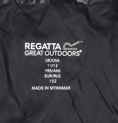 Regatta Boys Black Hooded Windbreaker Jacket 11-12 Years