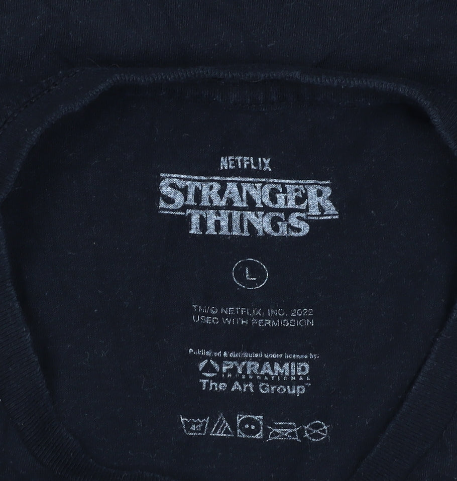 Netflix Men's Black Graphic L T-Shirt - Stranger Things
