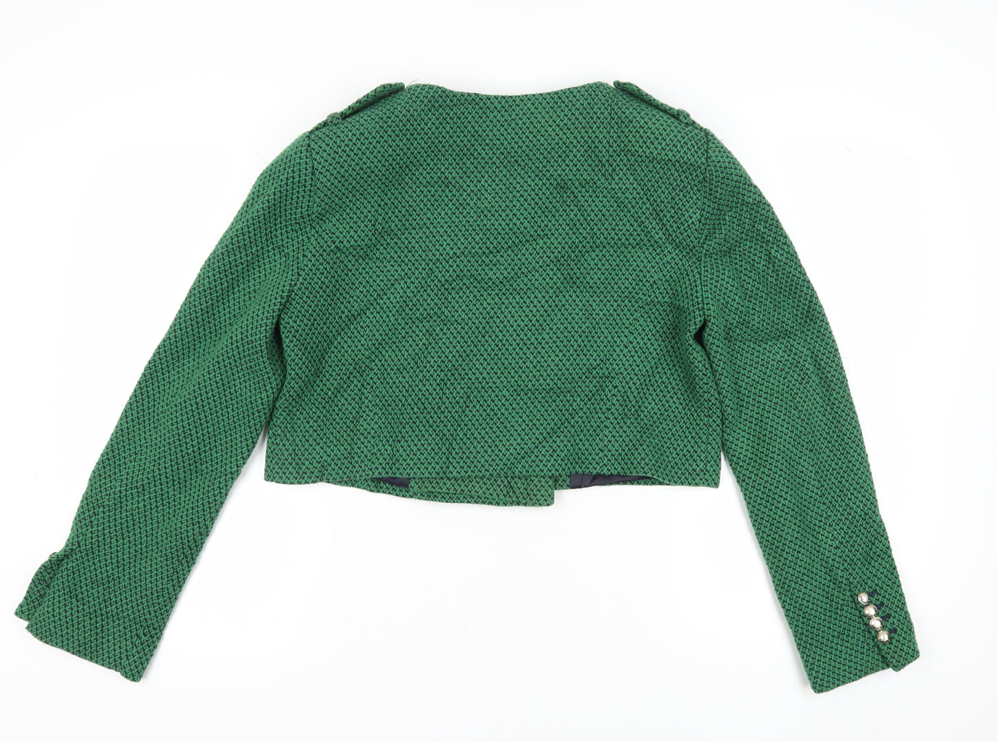 Zara Women's Green Cropped Blazer Size 16