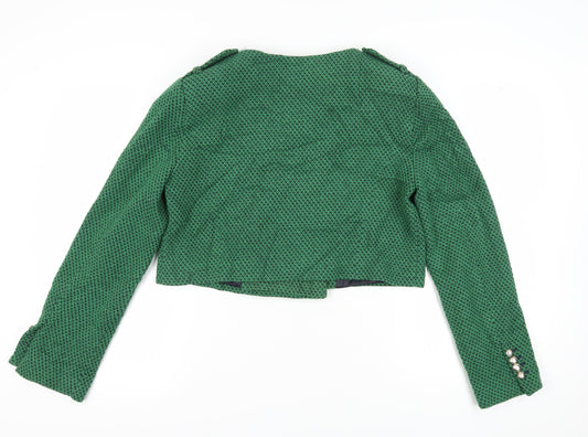 Zara Women's Green Cropped Blazer Size 16