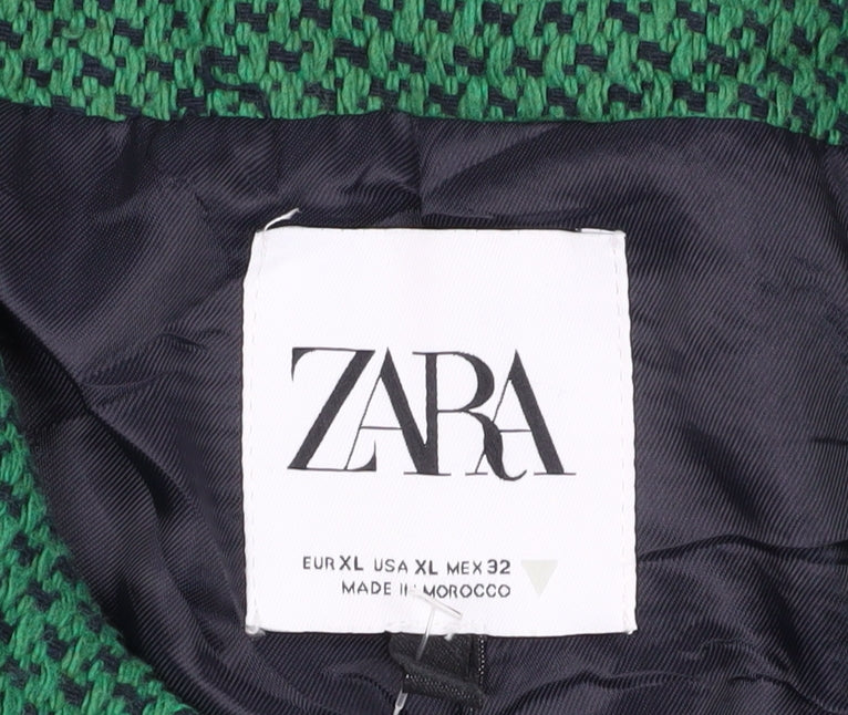 Zara Women's Green Cropped Blazer Size 16