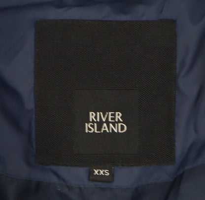 Mens UK Size 2XS River Island Blue Puffer Jacket