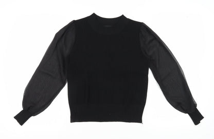 Womens UK Size M/L QED London Black Jersey Blouse
