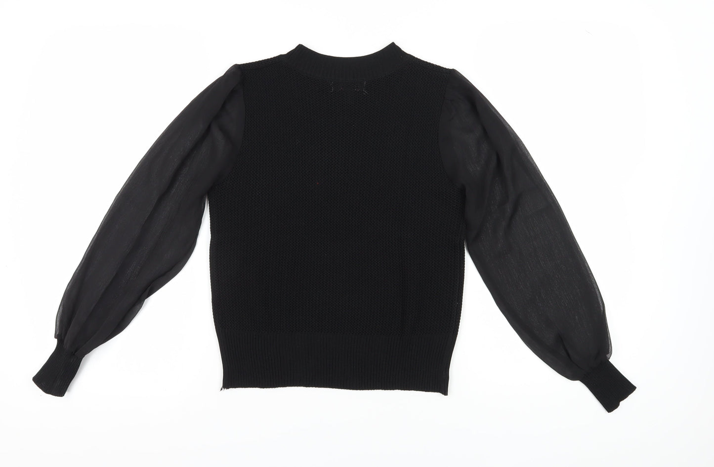 Womens UK Size M/L QED London Black Jersey Blouse