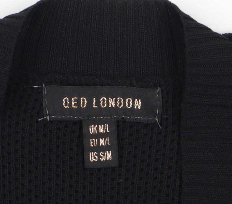 Womens UK Size M/L QED London Black Jersey Blouse