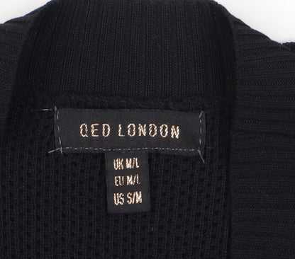 Womens UK Size M/L QED London Black Jersey Blouse