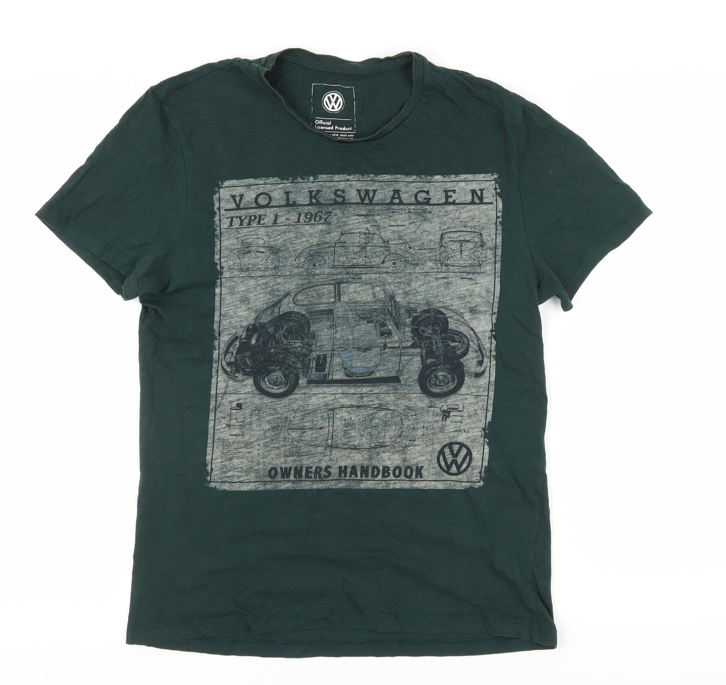 Volkswagen Men's Green Graphic Print Crew Neck T-Shirt - S