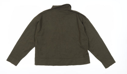 Womens UK Size 12 MNG Green Full Zip Jumper