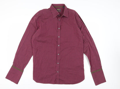 Ted Baker Men's Pink Striped Dress Shirt Long Sleeve 17
