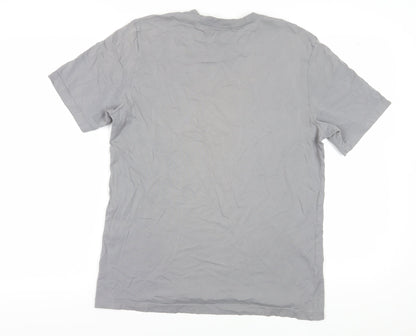 Adidas Men's Grey Cotton Sports T-Shirt M