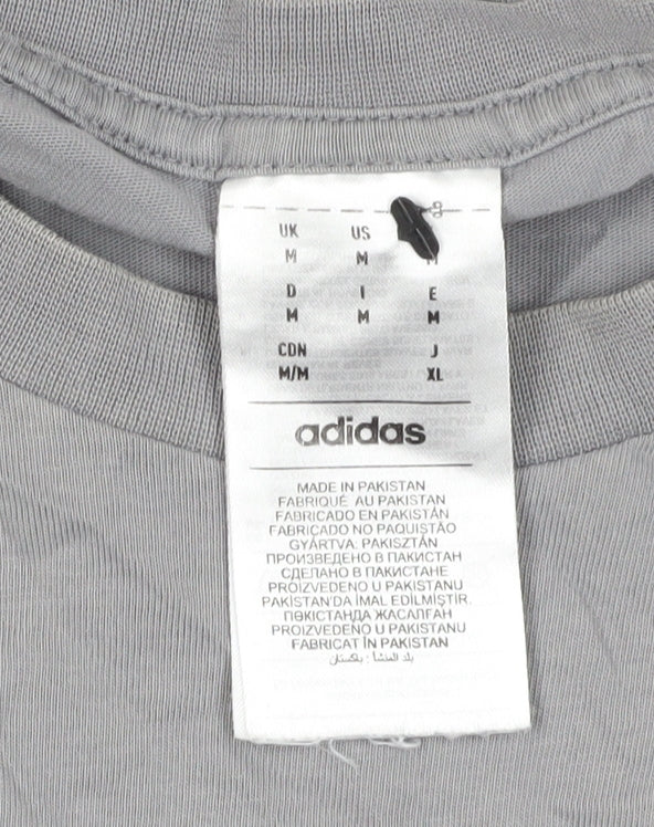Adidas Men's Grey Cotton Sports T-Shirt M